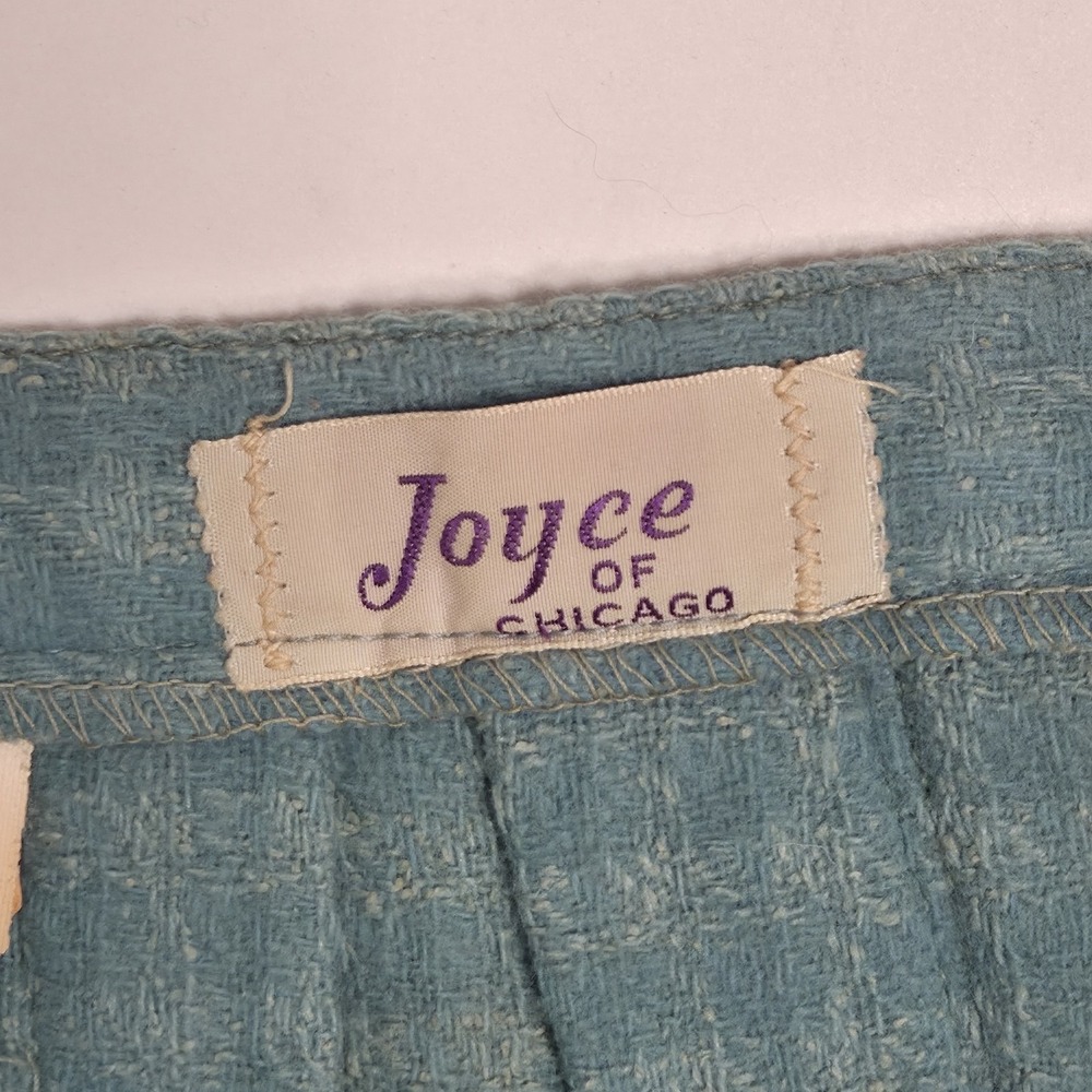 True Vintage Mid Century Joyce Of Chicago Silk Wool Plaid Skirt Heritage 14 Blue - Picture 5 of 7